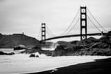 Golden Gate Bridge Baker Beach Black and White Horizontal Golden Gate Bridge Baker Beach black and white