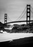 Golden Gate Bridge Baker Beach Black and White Vertical Golden Gate Bridge Baker Beach black and white