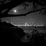 San Francisco Skyline From Yerba Buena Island Black and White Square San Francisco Skyline From Yerba Buena Island black and white