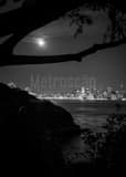 San Francisco Skyline From Yerba Buena Island Black and White Vertical San Francisco Skyline From Yerba Buena Island black and white