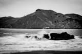 Small Waves On Baker Beach Black and White Horizontal Small Waves On Baker Beach black and white