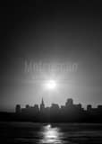Sunrise Above San Francisco Skyline Black and White Vertical Sunrise Above San Francisco Skyline black and white