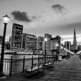 Transamerica Pyramid Pier 7 Black and White Square Transamerica Pyramid Pier 7 black and white