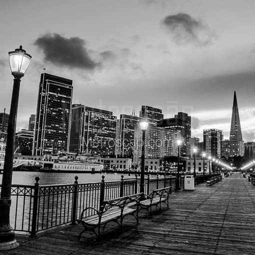 Matte Black MDF Framed Black and White San Francisco Photograph: The Transamerica Pyramid in a Square Matte Black MDF Frame