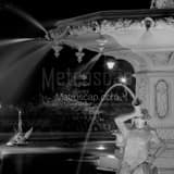 Forsyth Fountain Night Black and White Square Forsyth Fountain Night black and white
