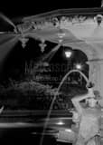 Forsyth Fountain Night Black and White Vertical Forsyth Fountain Night black and white