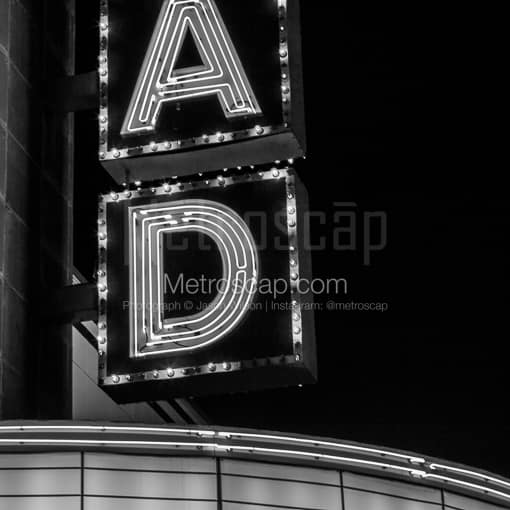 Matte Black MDF Framed Black and White Savannah Photograph: The SCAD Theater in a Square Matte Black MDF Frame