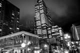 Downtown Seattle Cityscape Black and White Horizontal Downtown Seattle Cityscape black and white