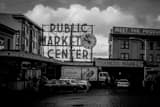 Public Market Center Sign Black and White Horizontal Public Market Center Sign black and white
