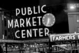 Public Market Center Sign Black and White Horizontal Public Market Center Sign black and white