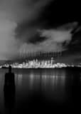Seattle City Skyline Black and White Vertical Seattle City Skyline black and white