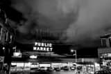 Seattle Public Market Sign Black and White Horizontal Seattle Public Market Sign black and white