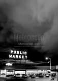 Seattle Public Market Sign Black and White Vertical Seattle Public Market Sign black and white