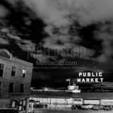 Seattle Public Market Sign Black and White Square Seattle Public Market Sign black and white