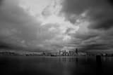 Seattle Skyline Puget Sound Black and White Horizontal Seattle Skyline Puget Sound black and white