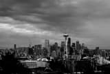 Seattle Skyline Queen Anne Hill Black and White Horizontal Seattle Skyline Queen Anne Hill black and white
