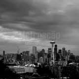 Seattle Skyline Queen Anne Hill Black and White Square Seattle Skyline Queen Anne Hill black and white