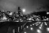Seattle Skyline Qwest Parking Lot Black and White Horizontal Seattle Skyline Qwest Parking Lot black and white