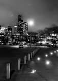 Seattle Skyline Qwest Parking Lot Black and White Vertical Seattle Skyline Qwest Parking Lot black and white