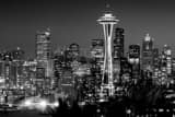 Seattle Skyline Space Needle Black and White Horizontal Seattle Skyline Space Needle black and white