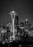 Seattle Space Needle Black and White Vertical Seattle Space Needle black and white