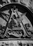 Anheuser Busch Logo In Stone Black and White Vertical Anheuser Busch Logo In Stone black and white