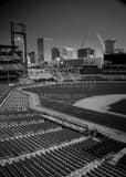 Busch Stadium St Louis Skyline Black and White Vertical Busch Stadium St Louis Skyline black and white