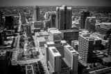Downtown St Louis From Arch Observatory Black and White Horizontal Downtown St Louis From Arch Observatory black and white