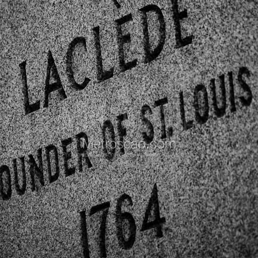 Matte Black MDF Framed Black and White St Louis Photograph: The Founder of St Louis in a Square Matte Black MDF Frame
