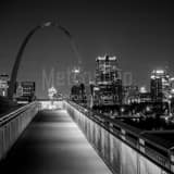 Gateway Arch From Overlook Black and White Square Gateway Arch From Overlook black and white