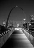 Gateway Arch From Overlook Black and White Vertical Gateway Arch From Overlook black and white