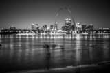 Gateway Arch Over St Louis Skyline Black and White Horizontal Gateway Arch Over St Louis Skyline black and white