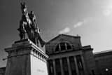 Saint Louis Statue At Art Museum Black and White Horizontal Saint Louis Statue At Art Museum black and white