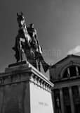 Saint Louis Statue At Art Museum Black and White Vertical Saint Louis Statue At Art Museum black and white