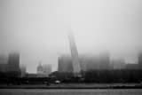 St Louis Arch In Fog Black and White Horizontal St Louis Arch In Fog black and white