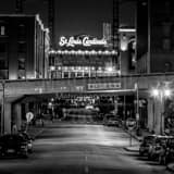 St Louis Cardinals Busch Stadium Black and White Square St Louis Cardinals Busch Stadium black and white