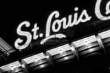 St Louis In Neon Black and White Horizontal St Louis In Neon black and white