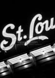 St Louis In Neon Black and White Vertical St Louis In Neon black and white