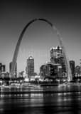 St Louis Skyline Black and White Vertical St Louis Skyline black and white