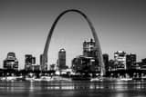 St Louis Skyline Under Arch Black and White Horizontal St Louis Skyline Under Arch black and white