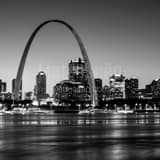 St Louis Skyline Under Arch Black and White Square St Louis Skyline Under Arch black and white