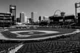 St Louis Skyline From Busch Stadium Black and White Horizontal St Louis Skyline From Busch Stadium black and white