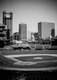 St Louis Skyline From Busch Stadium Black and White Vertical St Louis Skyline From Busch Stadium black and white