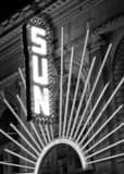 Sun Theater Sign Black and White Vertical Sun Theater Sign black and white