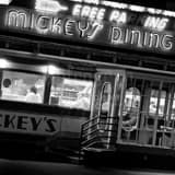 Mickeys Dining Car Black and White Square Mickeys Dining Car black and white