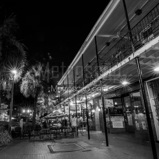 Matte Black MDF Framed Black and White St Petersburg Photograph: Smoothies on Central Ave in a Square Matte Black MDF Frame
