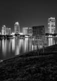 Downtown St Petersburg Skyline Black and White Vertical Downtown St Petersburg Skyline black and white