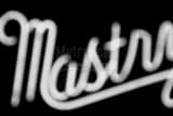 Mastrys Neon Sign Black and White Horizontal Mastrys Neon Sign black and white