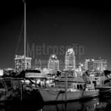St Petersburg Skyline And Marina Black and White Square St Petersburg Skyline And Marina black and white