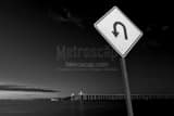 Sunshine Skyway Fishing Pier U Turn Black and White Horizontal Sunshine Skyway Fishing Pier U Turn black and white